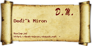 Deák Miron névjegykártya